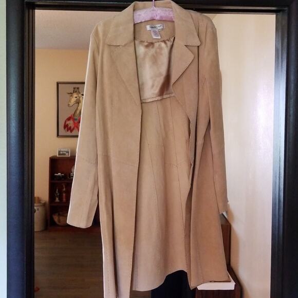 Leather Coldwater Creek Long Jacket - Picture 1 of 5